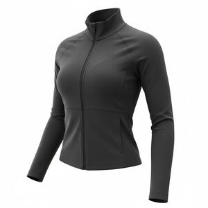 All in Motion Women Heathered Black Soft Stretch Jacket Size L PTP 18.5” UPF 50